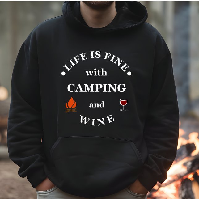 Veste À Capuche Camping de fond et les paroles de vin (Créateur téléchargé)