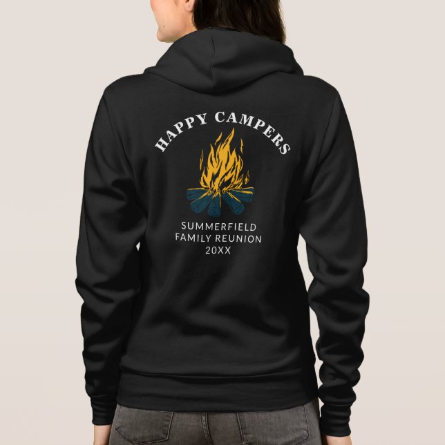 Veste À Capuche Camping familial Happy Campers Vacation Maman Pers (Dos)