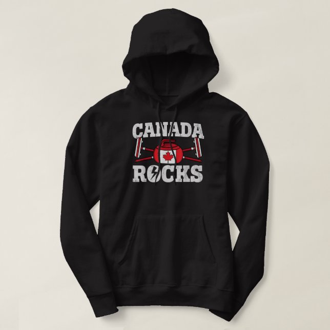 Veste À Capuche Canada Curling Broom Sports de glace d'hiver Canad (Design devant)
