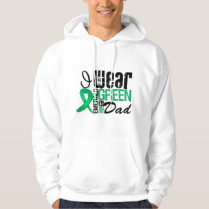 Veste À Capuche Cancer de foie je porte le vert vert pour mon papa