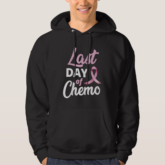 Veste À Capuche Cancer Du Sein Dernier Jour Du Ruban Rose Chemo (Devant)