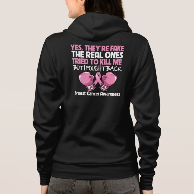 Veste À Capuche Cancer du sein Oui, c'est faux que j'ai combattu (Dos)