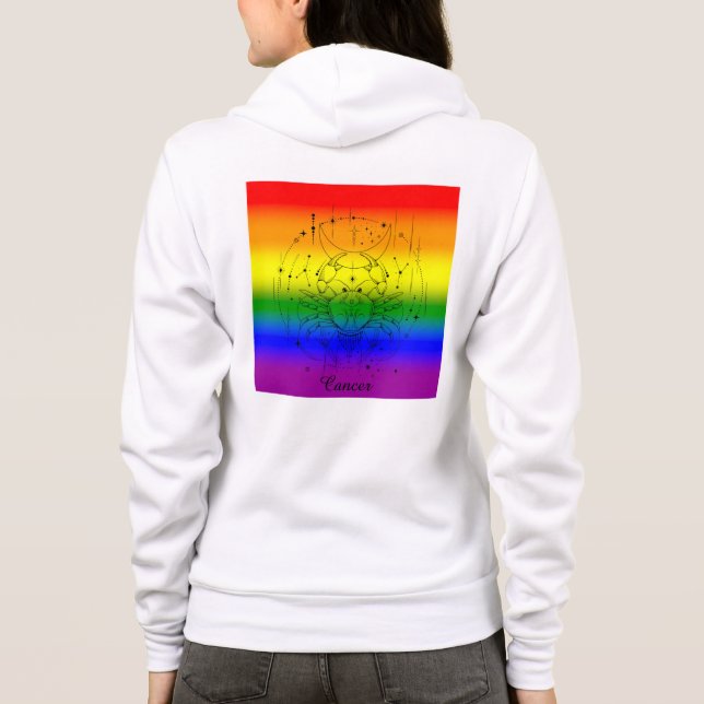 Veste À Capuche Cancer Zodiac Fierté LGBTQ Design d'astrologie arc (Dos)