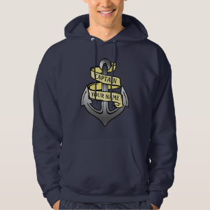 Veste À Capuche Capitaine de bateau personnalisable votre Ancre