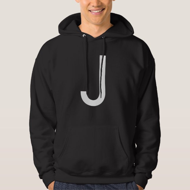 Veste À Capuche Capital Letter J Monogram Poppins Font Initial Alp (Devant)