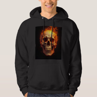 Veste À Capuche capuche à motif de crâne enflammé