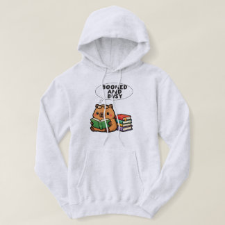 Veste À Capuche Capybara Kawaii Prenant un Livre, Réservé et Occup