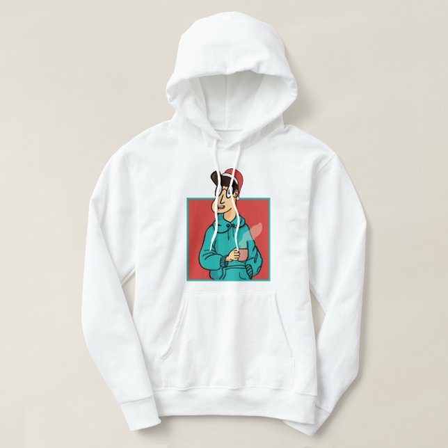 Veste À Capuche Caractère de Noël cosy : T-shirt caricature festiv (Design devant)