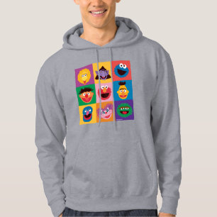Veste À Capuche Caractères de rue Sésame Grille de blocs colorés
