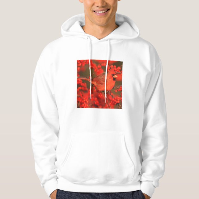 Veste À Capuche Cardinal rouge du Nord mâle, IL (Devant)