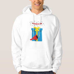 Veste À Capuche Cardinal Rouge Mignon Avec Cadeau Bleu
