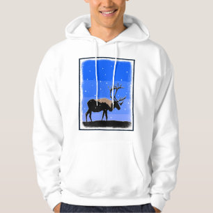 Veste À Capuche Caribou en hiver - Art original de la faune