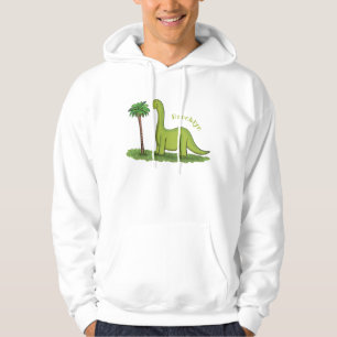 Veste À Capuche Caricature de dinosaure de brontosaurus vert migno