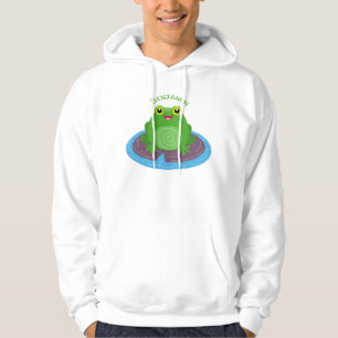 Veste À Capuche Caricature de grenouille verte mignonne