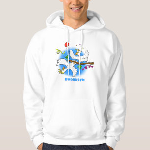Veste À Capuche Caricature d'oiseaux de cockatoo amusante