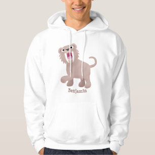 Veste À Capuche Caricature du tigre mignon Saber Toothed Smilodon