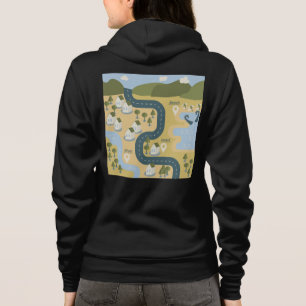 Veste À Capuche Caricature élégante paysage carte de voyage