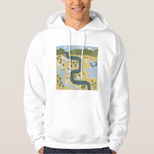 Veste À Capuche Caricature élégante paysage carte de voyage