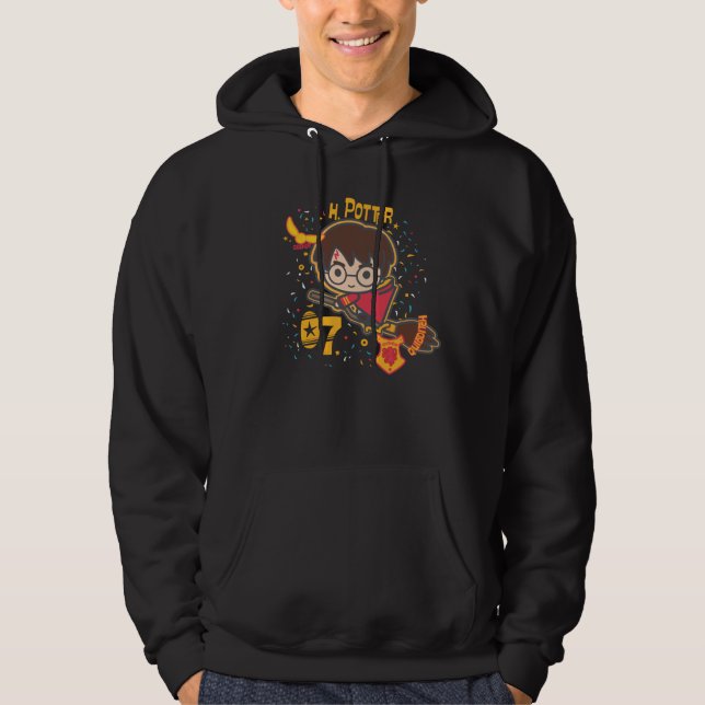 Veste À Capuche Caricature Harry Potter Quidditch Chercher (Devant)