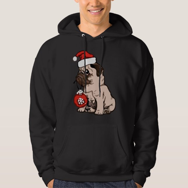 Veste À Capuche Carlin de Noël T-shirt classique 168 (Devant)