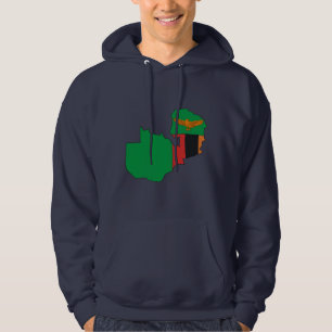 Veste À Capuche Carte de drapeau de la Zambie