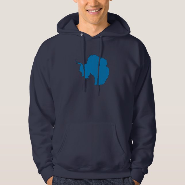 Veste À Capuche Carte de drapeau de l'Antarctique (Devant)