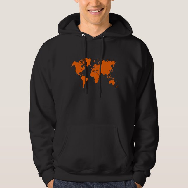 Veste À Capuche Carte du monde - Orange (Devant)