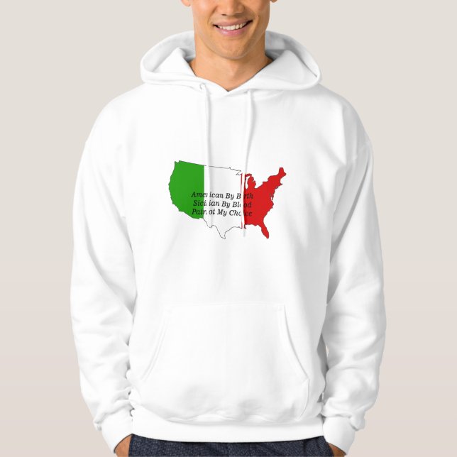Veste À Capuche Carte Sicilienne American Italian Patriot USA (Devant)