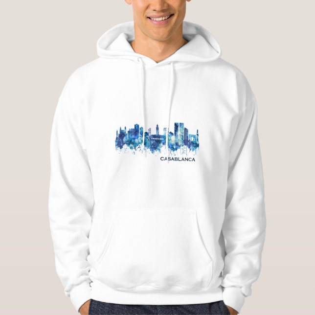 Veste À Capuche Casablanca Maroc Skyline Blue (Devant)