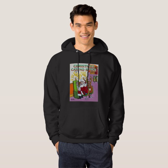 Veste À Capuche Casino de Noël Style sweatshirt à capuchon noir (Devant entier)
