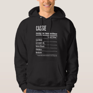 Veste À Capuche Cassie Faits nutritionnels Servant Taille Calories