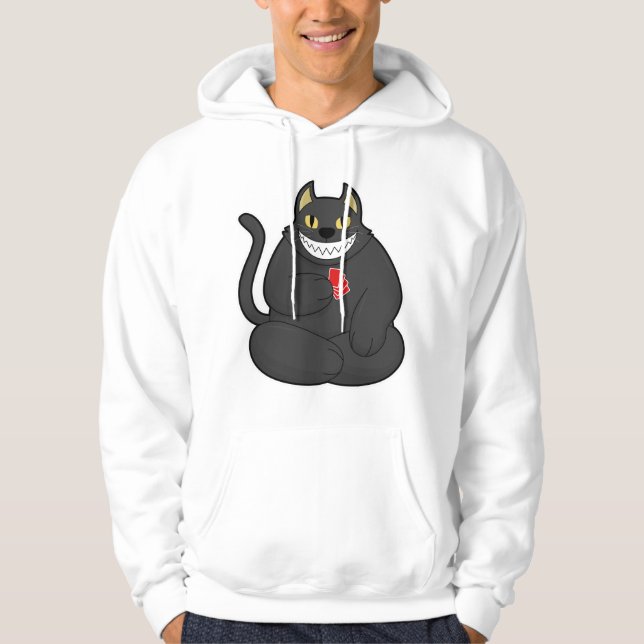 Veste À Capuche Cat at Poker avec cartes de Poker (Devant)