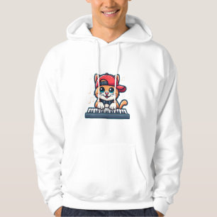 Veste À Capuche Cat Jouer Piano Design pour la musique et les Amou