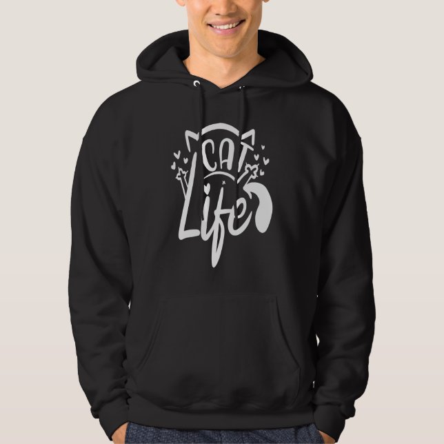Veste À Capuche Cat Life  Funny Feline Lovers Gag Design (Devant)