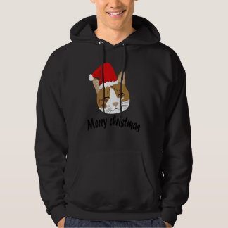 Veste À Capuche Cat Wearing Santa Red Hat Wishing Merry Christmas
