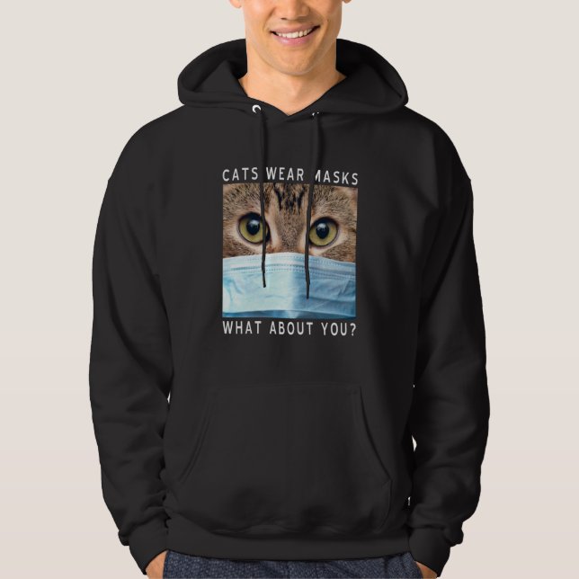 Veste À Capuche Cats Wear Masks What About You  Cat Face Mask (Devant)