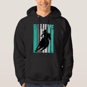 Veste À Capuche Cavalière Verte Course de Baril Équitation Cavalie