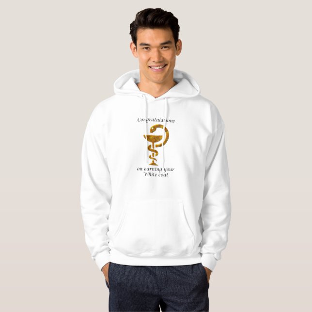 Veste À Capuche Cérémonie de remise de manteau blanc de pharmacie  (Devant entier)