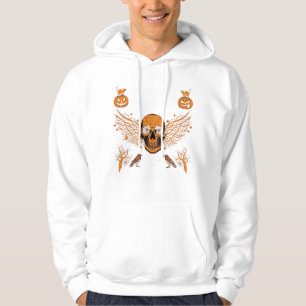 Veste À Capuche C'est Jamais Trop Tôt Halloween Crâne Vigne Ailes_