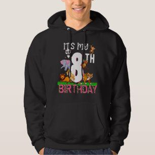 Veste À Capuche C'est mon 8e anniversaire Panda Monkey Giraffe Wil