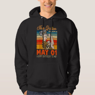 Veste À Capuche Cette Reine Est Née En Mai 01 Joyeux Anniversaire 