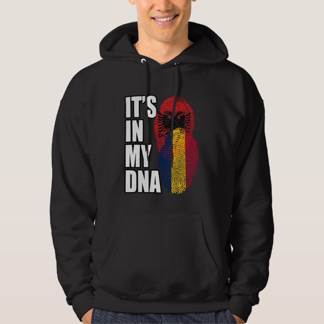 Veste À Capuche Chadian And Albanian Mix DNA Flag Heritage (Devant)