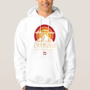 Veste À Capuche Chamonix France Retro Sunset Ski Souvenirs 80s