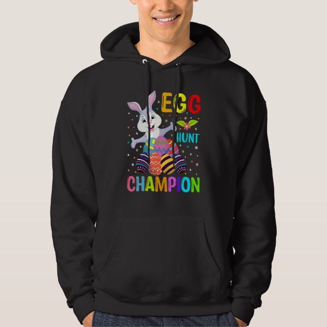 Veste À Capuche Champion de chasse aux oeufs Oeufs de Pâques Joyeu (Devant)