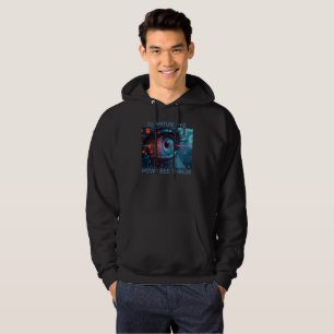 Veste À Capuche Chandail à capuchon noir pour hommes Quantum Eye T