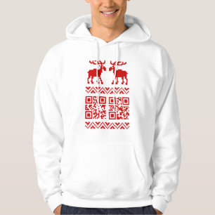 Veste À Capuche Chandail de Noël moche Code QR Bonne année !