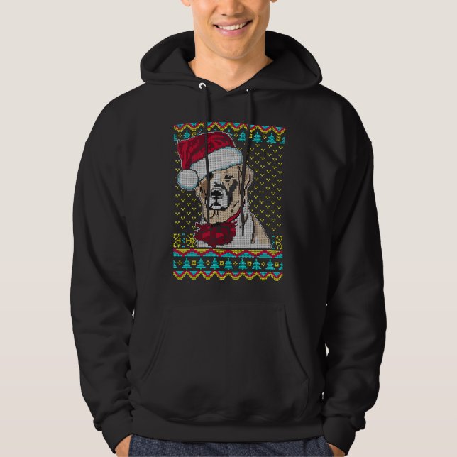 Veste À Capuche Chandail de Noël moche du chien du Labrador (Devant)