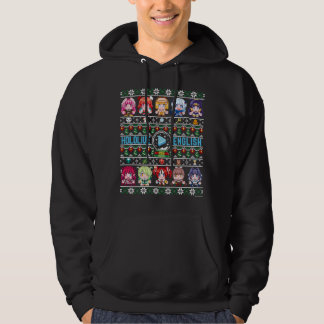 Veste À Capuche Chandail de Noël moche en anglais Hololive (gris)