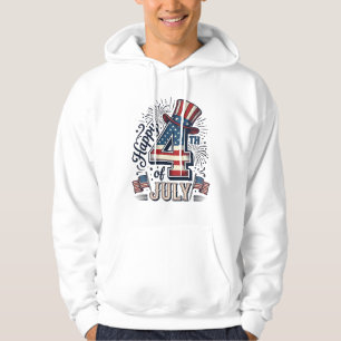 Veste À Capuche Chapeau patriotique vintage Happy 4 juillet Vector