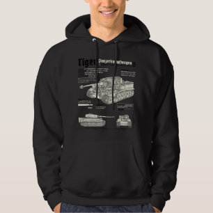 Veste À Capuche Char Tigre Panzer Plan de la Seconde Guerre mondia